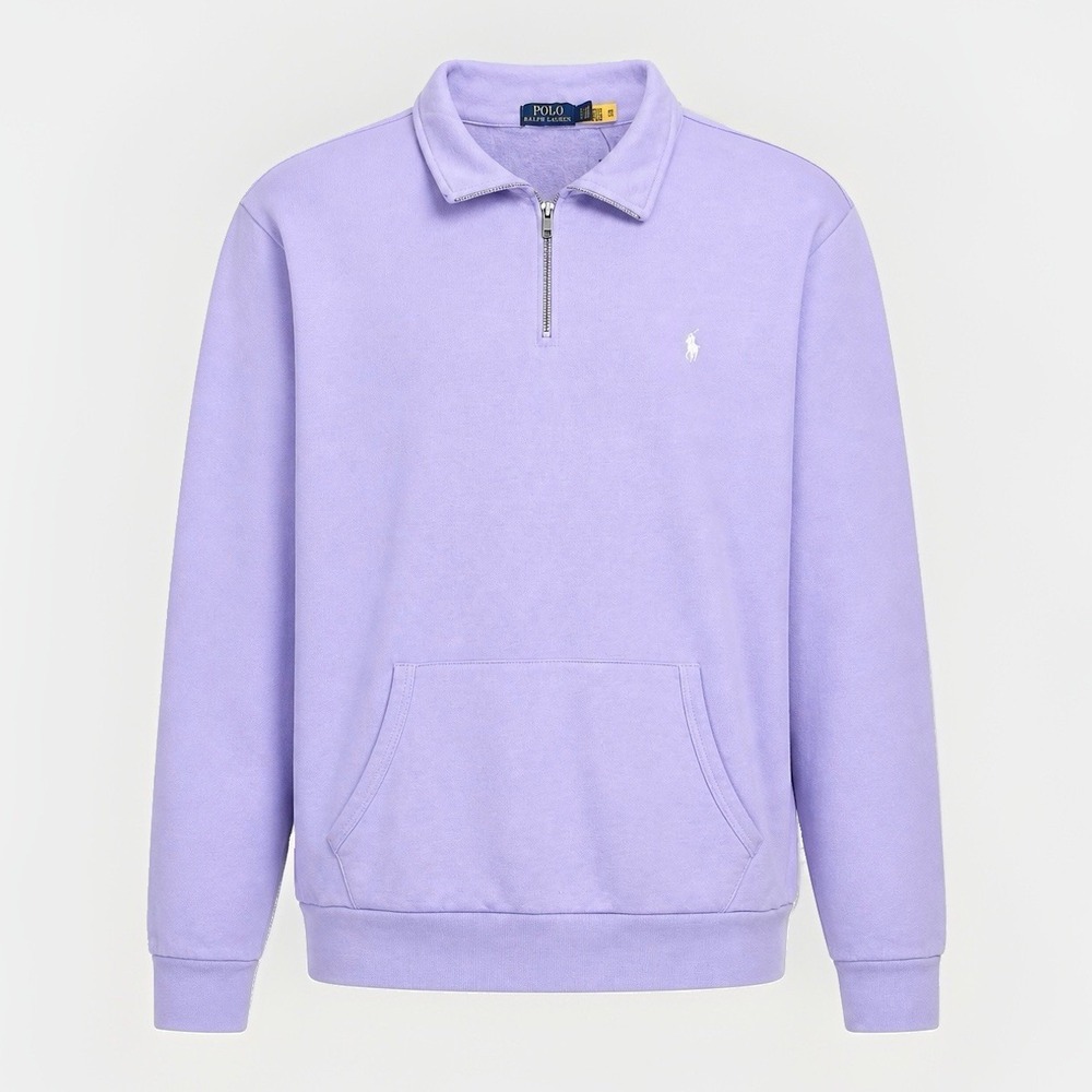Polo Ralph Lauren Lavender 1/4 Zip Pullover Sweater Pockets Men's 2XL MSRP $148